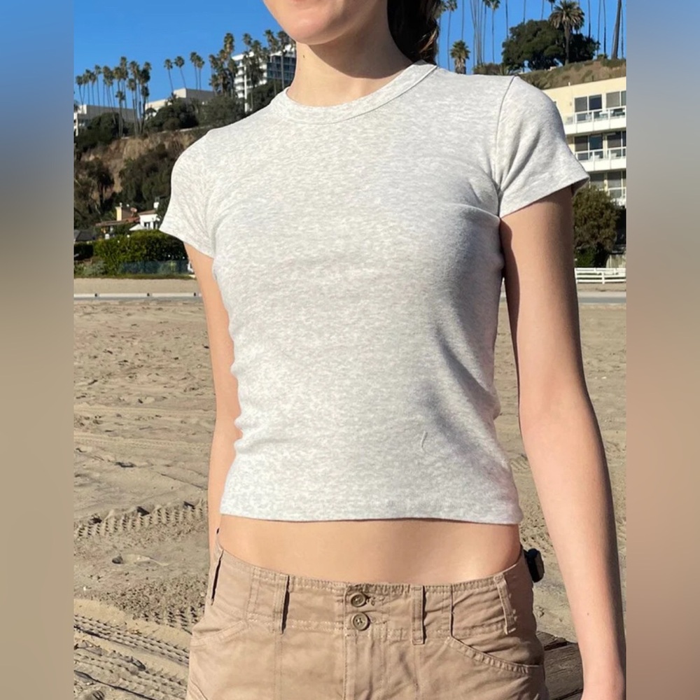 Grey Brandy Melville baby tee